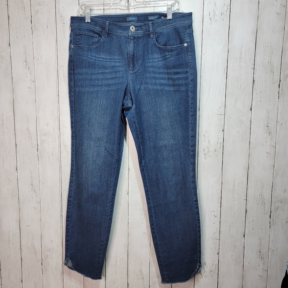 J. Jill Denim Women's Authentic Fit Slim Ankle Jeans Blue Stretch Size 10 Tall.